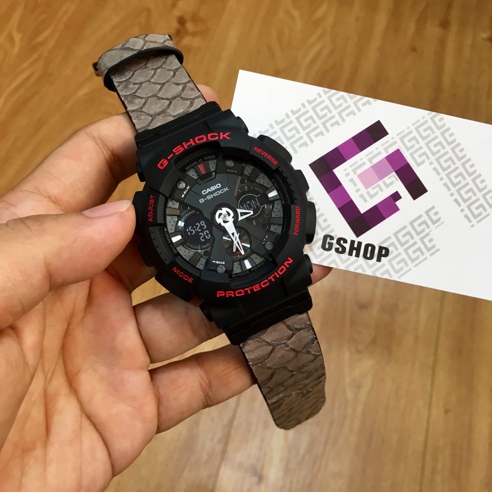 Gshock chính hãng custom dây da cá chép 